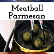 Hop on the expressway to Italian bliss with meatball parmesan: juicy meatballs covered in pizza sauce, mozzarella, and your favorite shaky cheese.